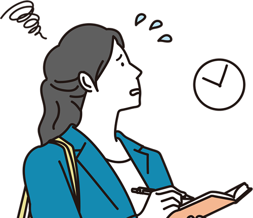 時間がかかることに困っているイラスト